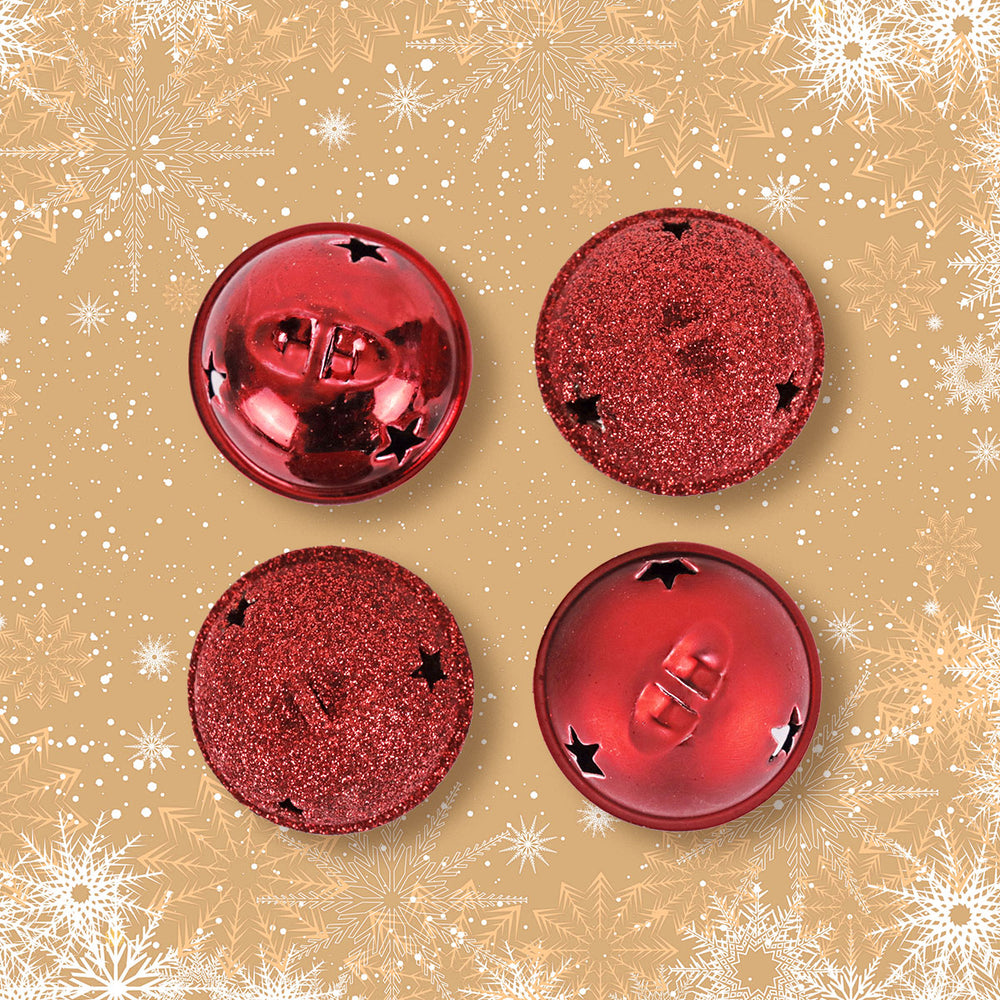 Set de 4 Cascabeles Navideños color Rojo