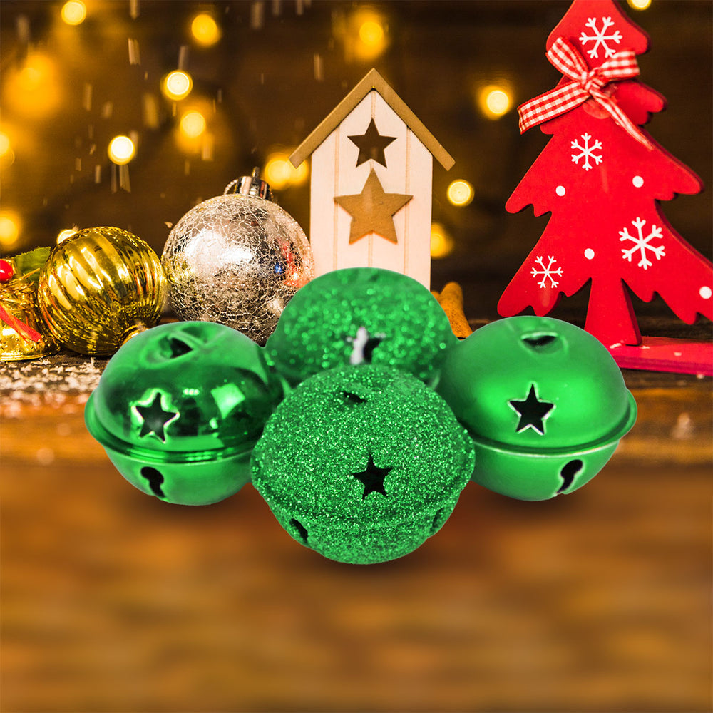 Set de 4 Cascabeles Navideños color Verde
