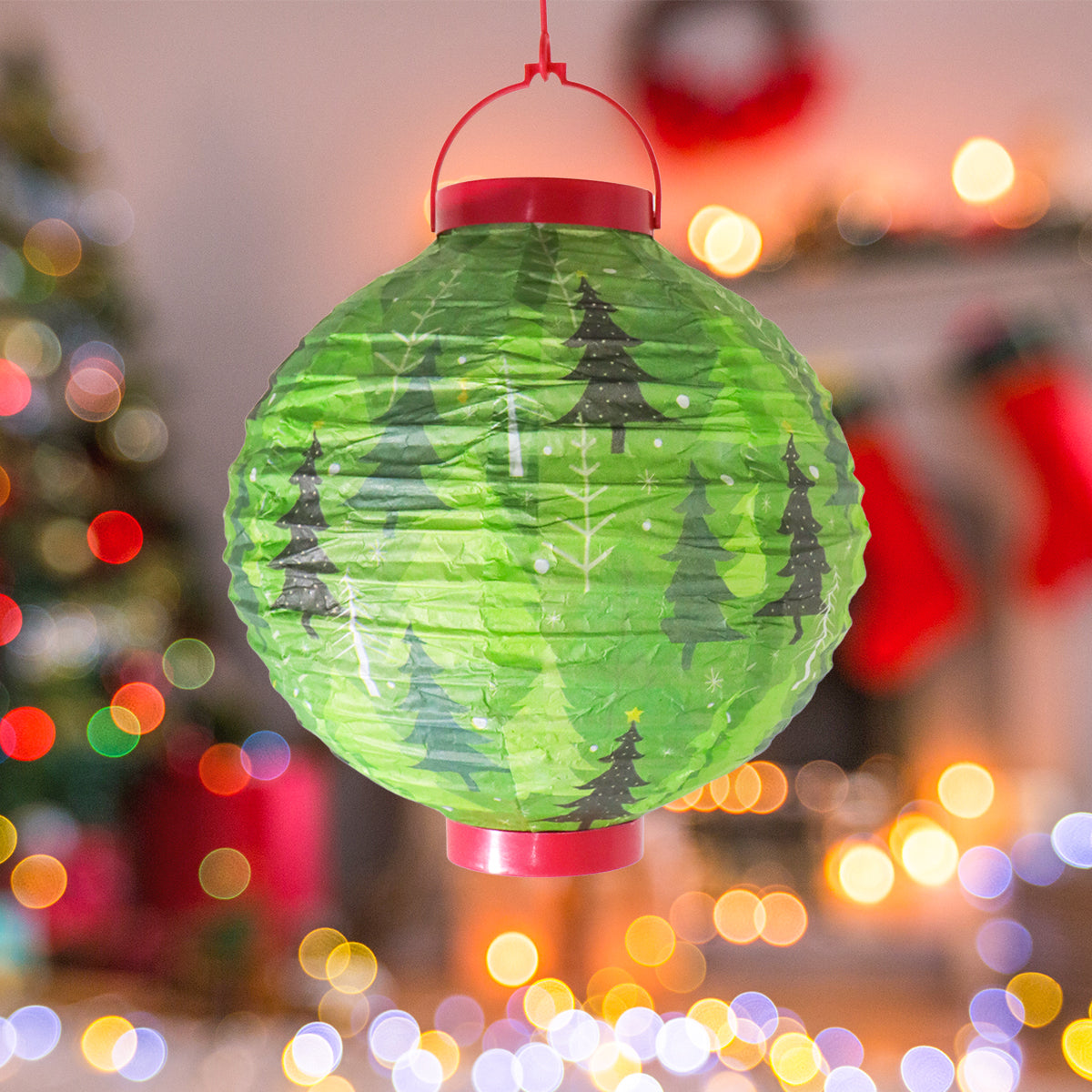Lámpara Navideña de Papel color Verde