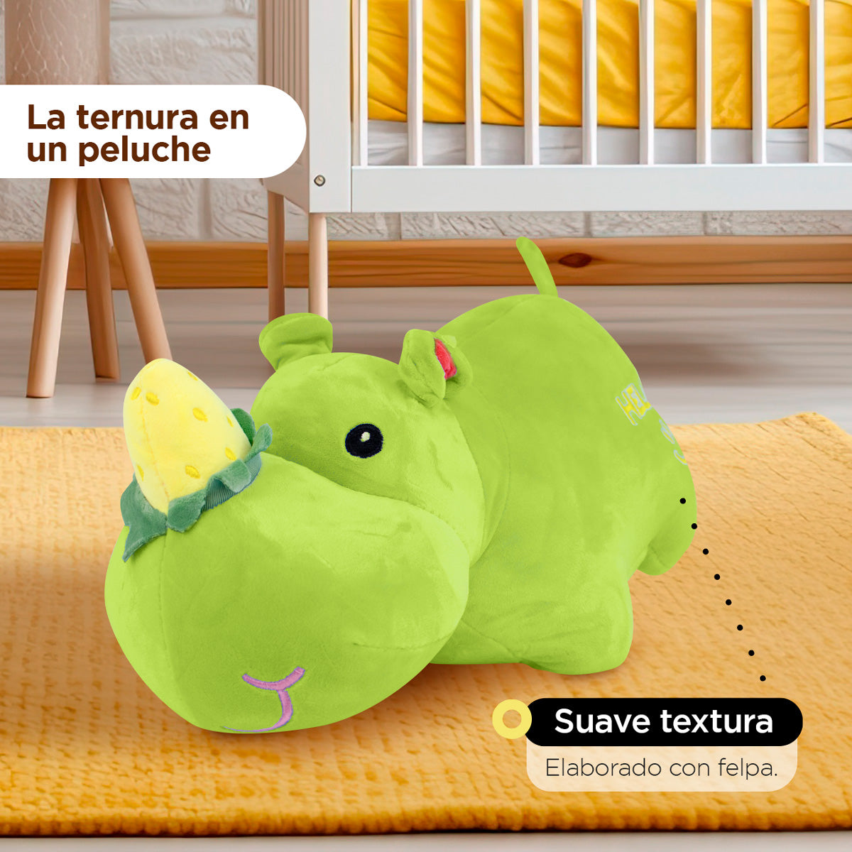 Rinoceronte de Peluche color Verde
