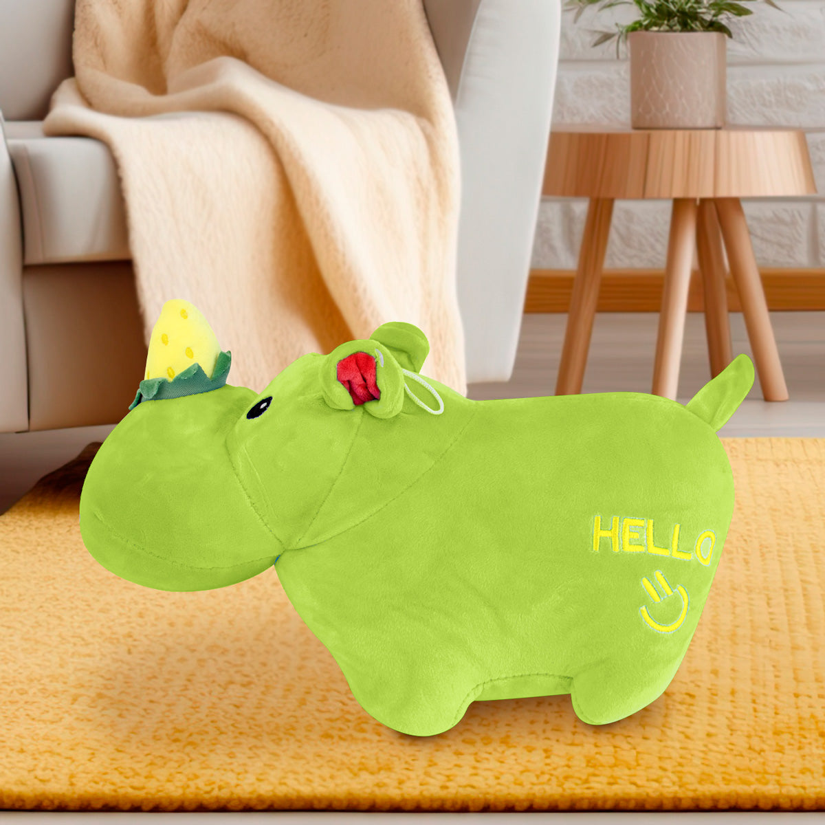 Rinoceronte de Peluche color Verde