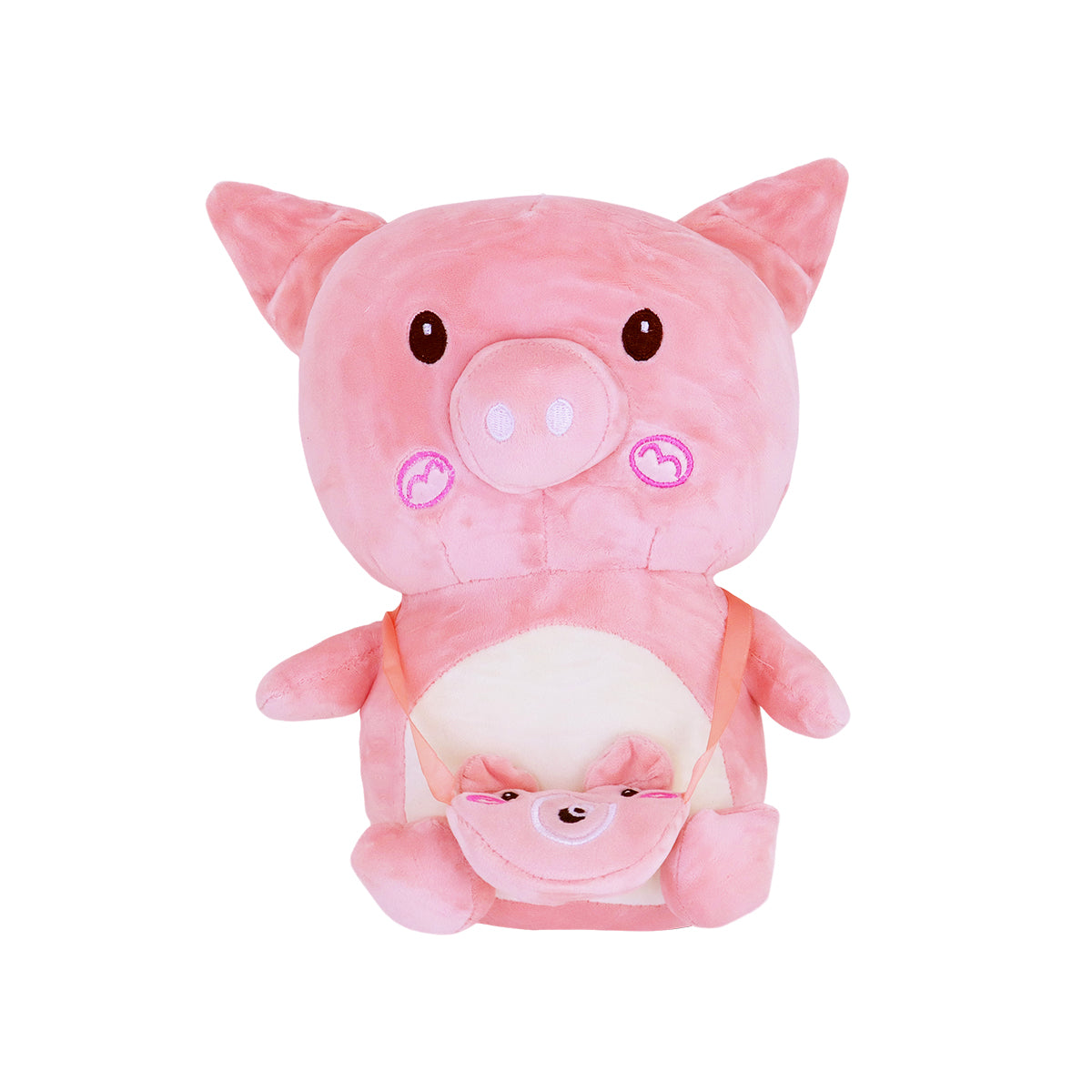 Puerquito de Peluche con Bolsa color Rosa