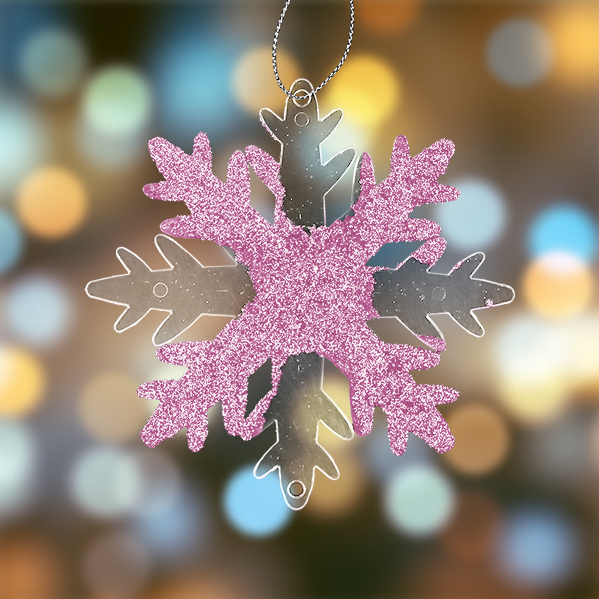 Copo de Nieve Decorativo Color Rosa