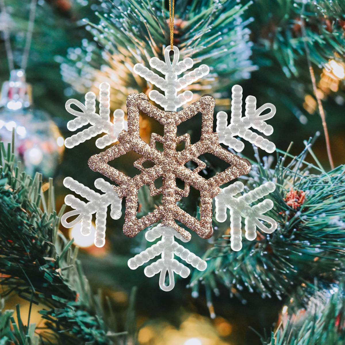 Copo de Nieve para Decoración con Diamantina color Cobre