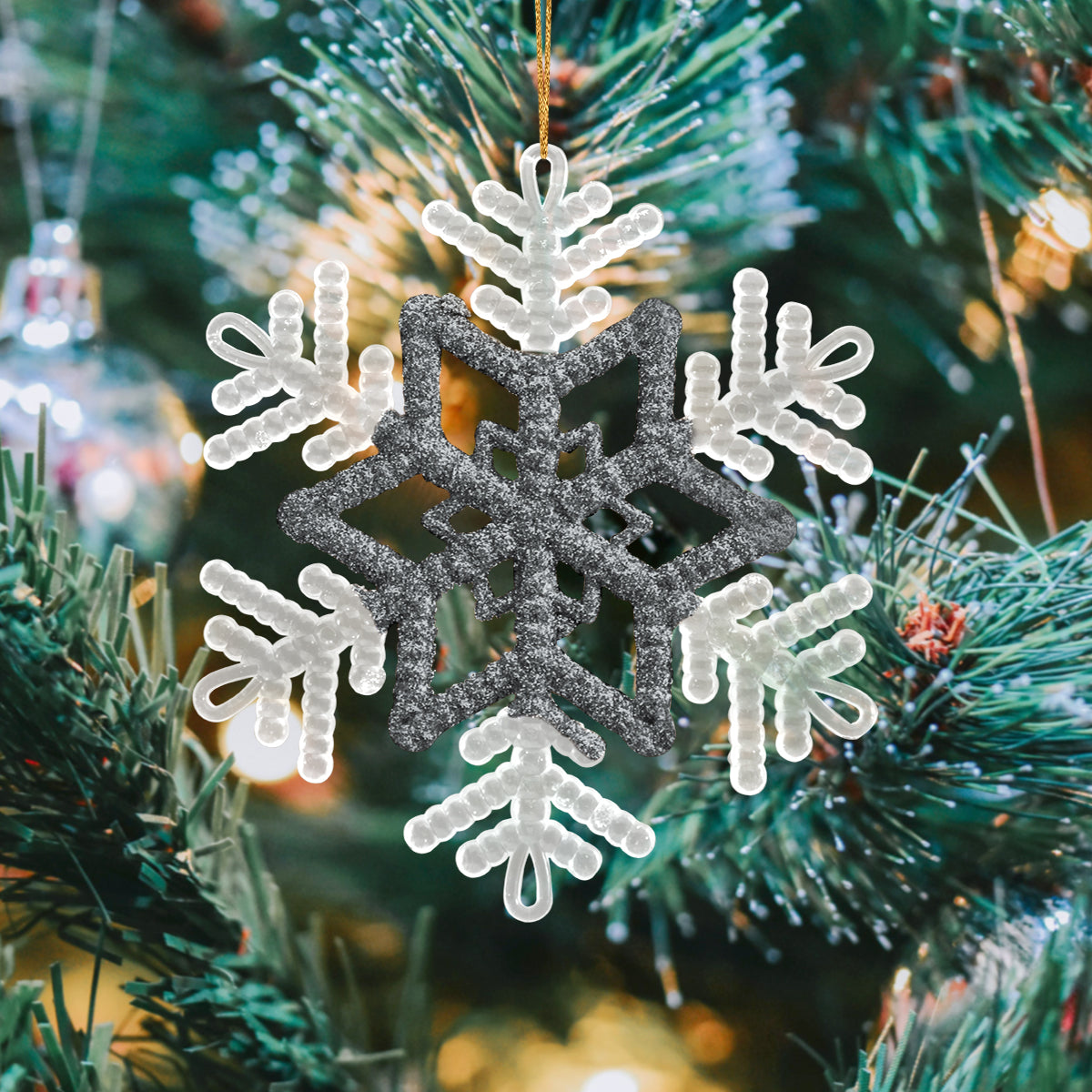 Copo de Nieve para Decoración con Diamantina color Negro