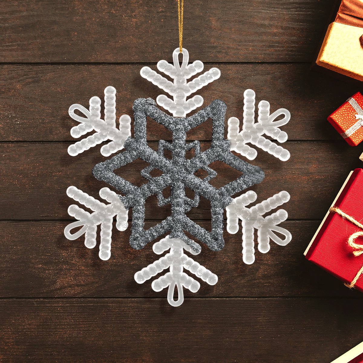 Copo de Nieve para Decoración con Diamantina color Negro