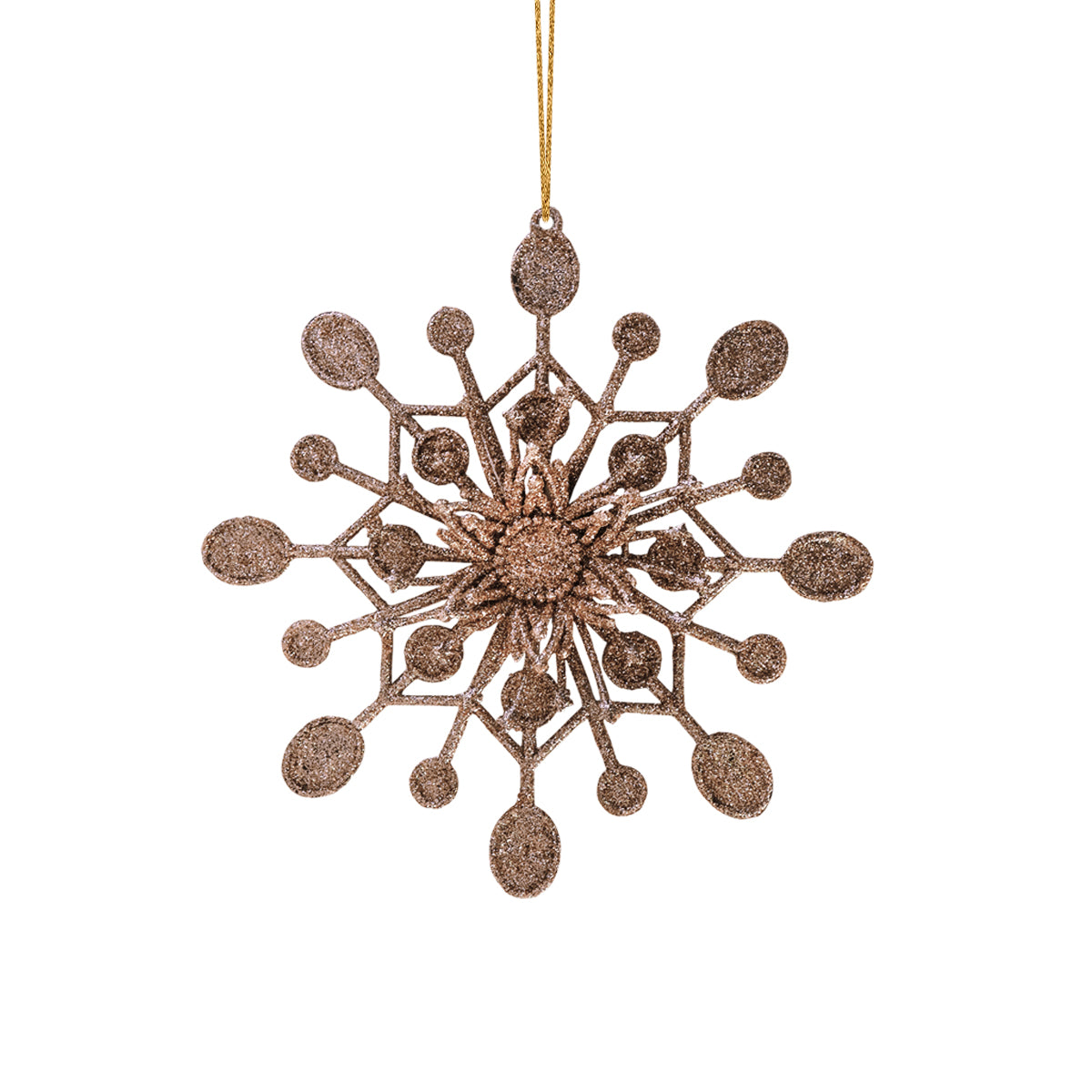 Decoración con Diseño de Copo de Nieve con Diamantina color Arena