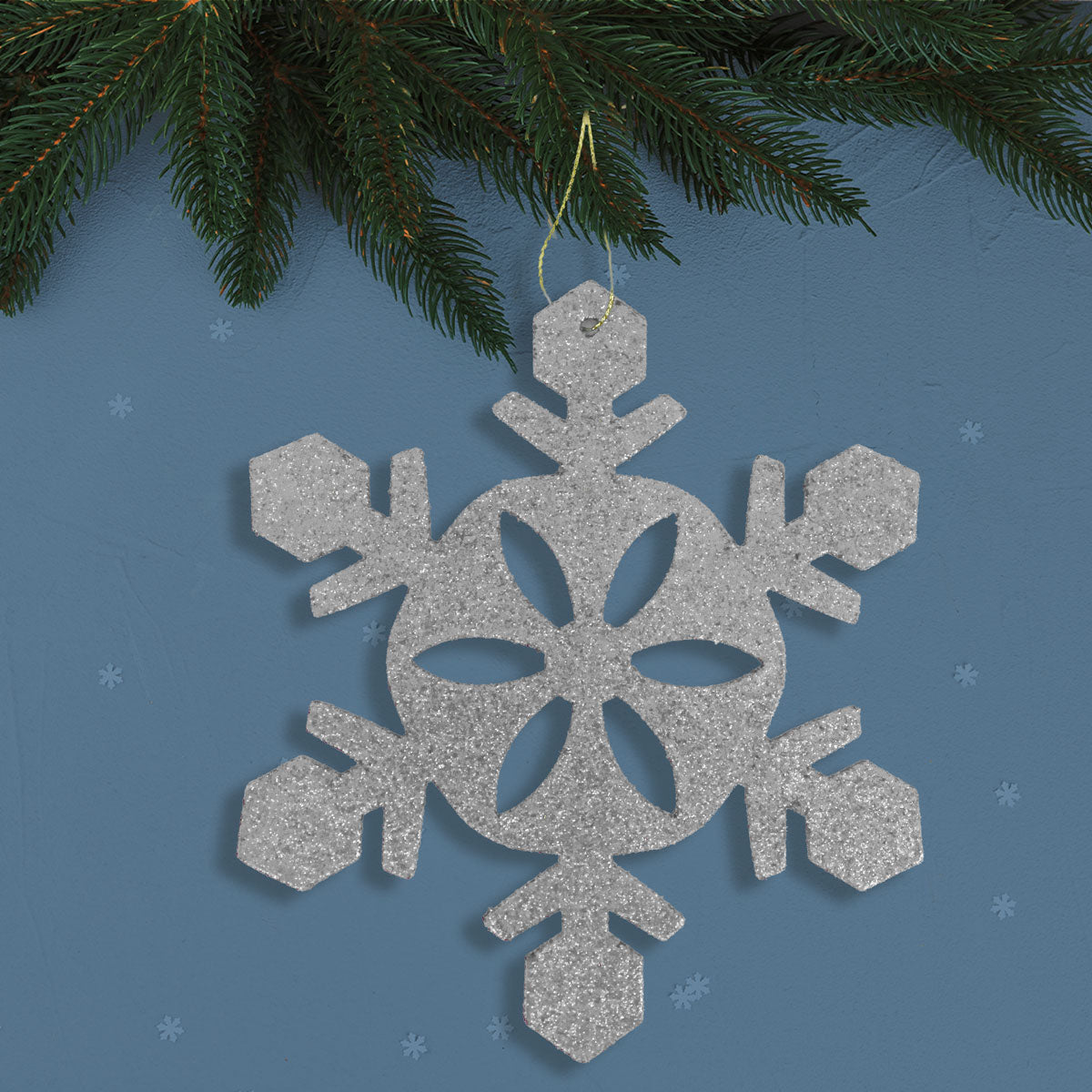 Decoración Colgante con Diseño de Copo de Nieve color Plata