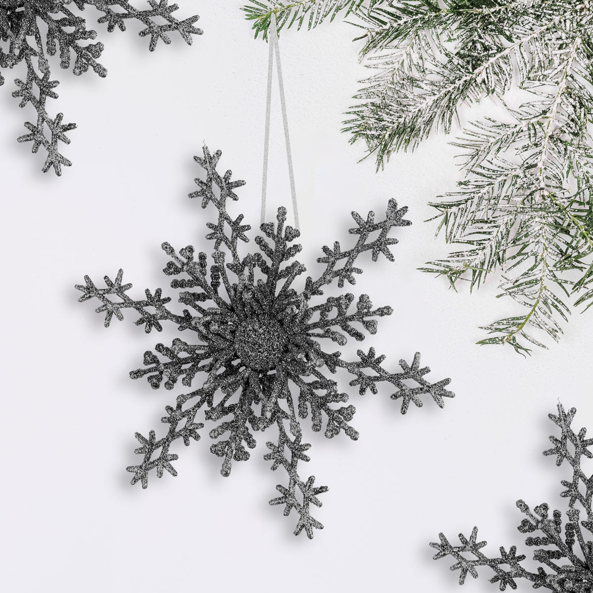 Decoración de Copo de Nieve color Negro