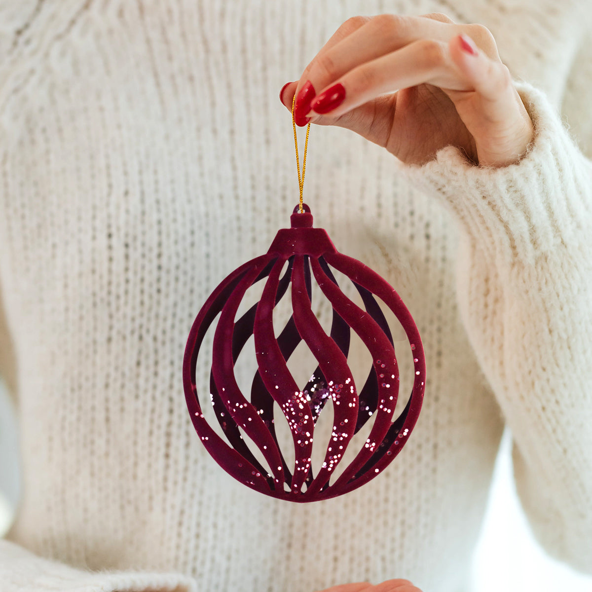 Esfera Navideña color Vino