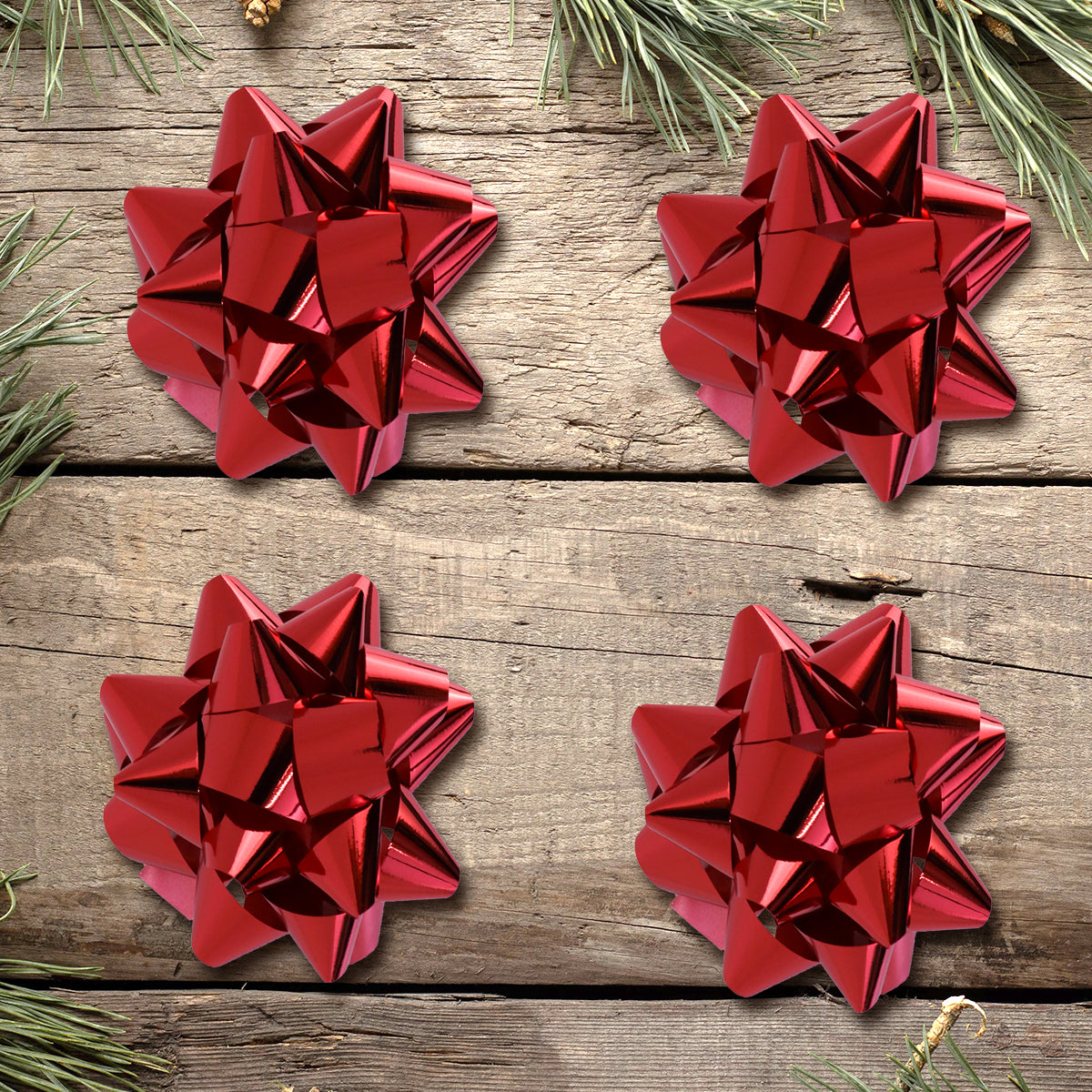 Moños para Regalo color Rojo, 4 piezas