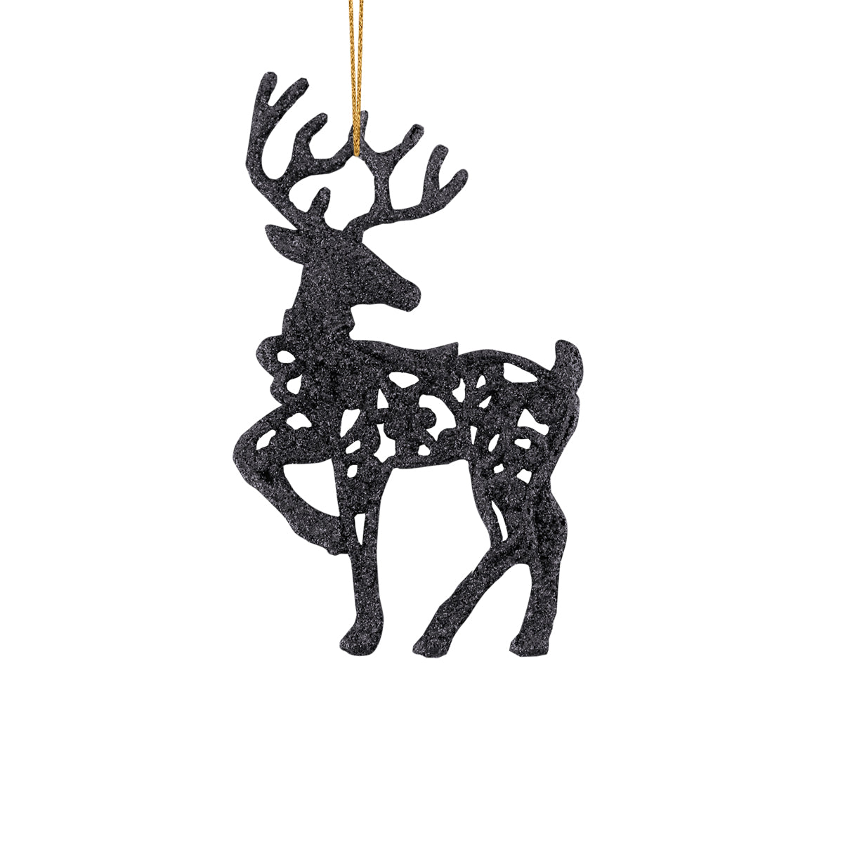 Decoración Colgante de Reno Navideño con Diamantina color Negro