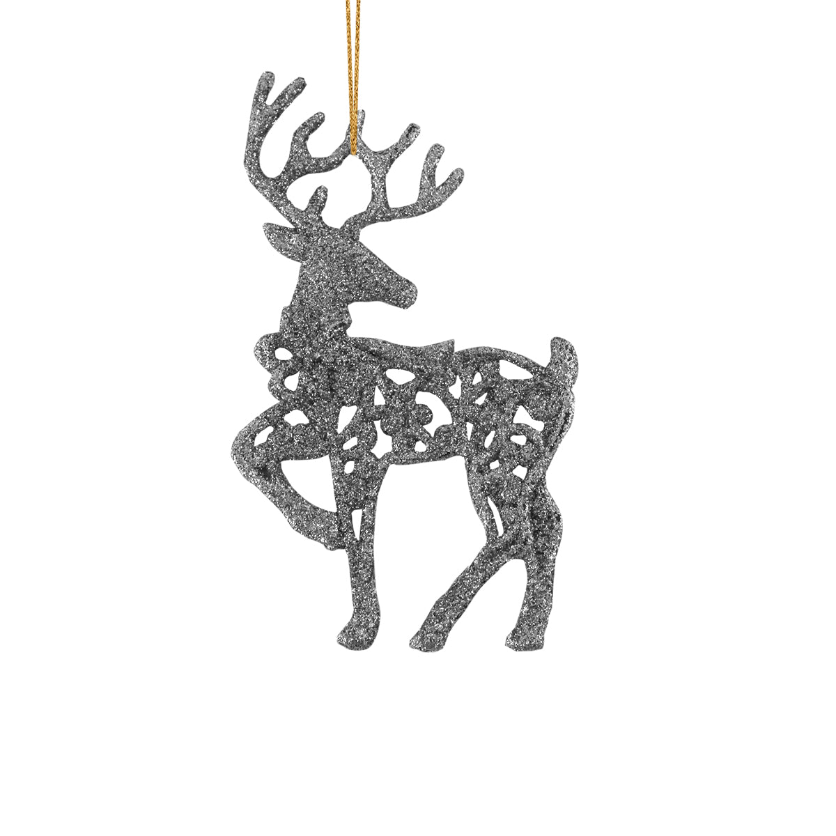 Decoración Colgante de Reno Navideño con Diamantina color Plata