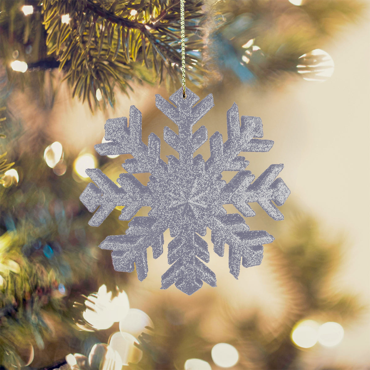 Copo de Nieve Decorativo con Diamantina Color Plata