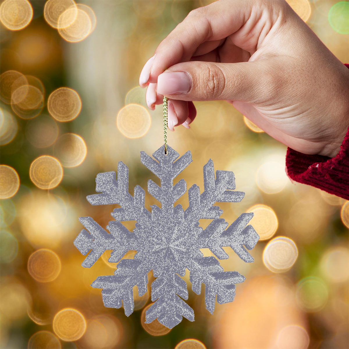 Copo de Nieve Decorativo con Diamantina Color Plata