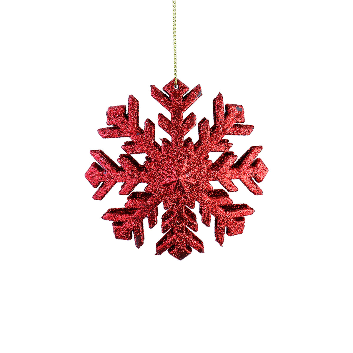 Copo de Nieve Decorativo con Diamantina Color Rojo