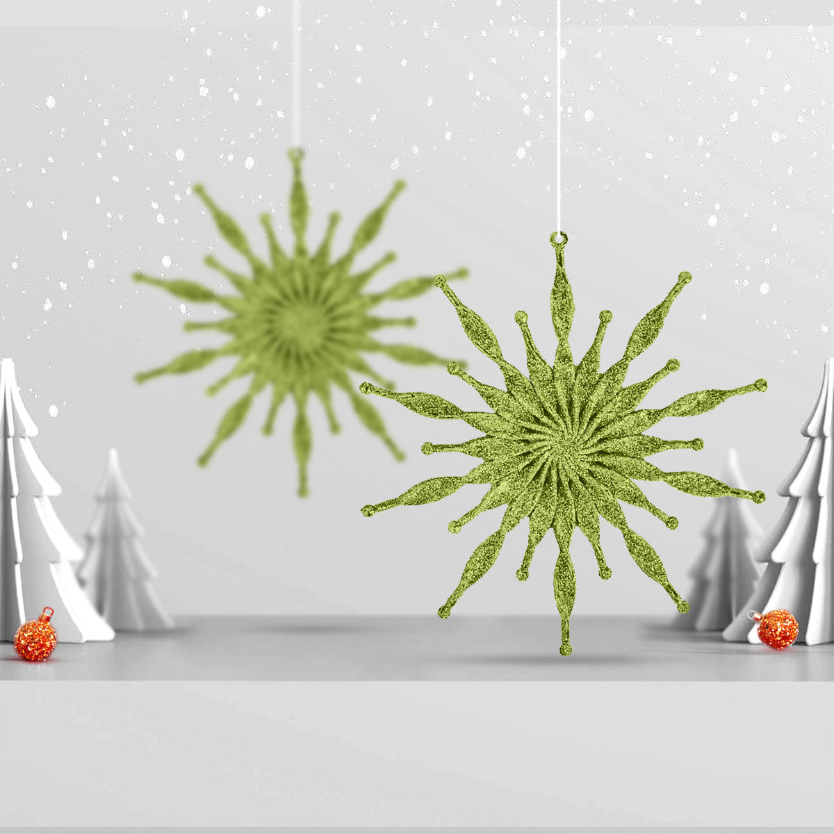 Copo de Nieve color Verde para Decoración