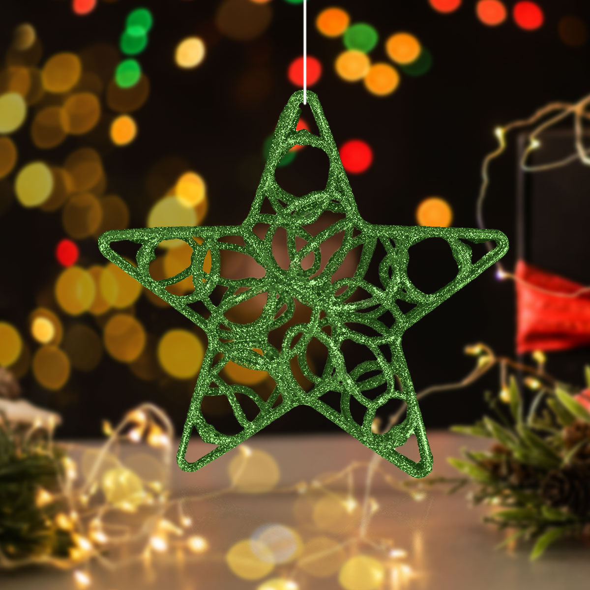 Estrellas con Diamantina color Verde