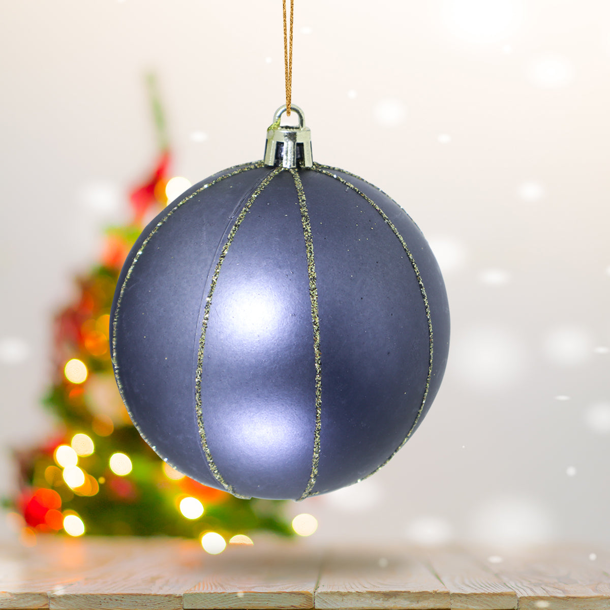 Esfera Decorativa color Azul Marino con Diamantina