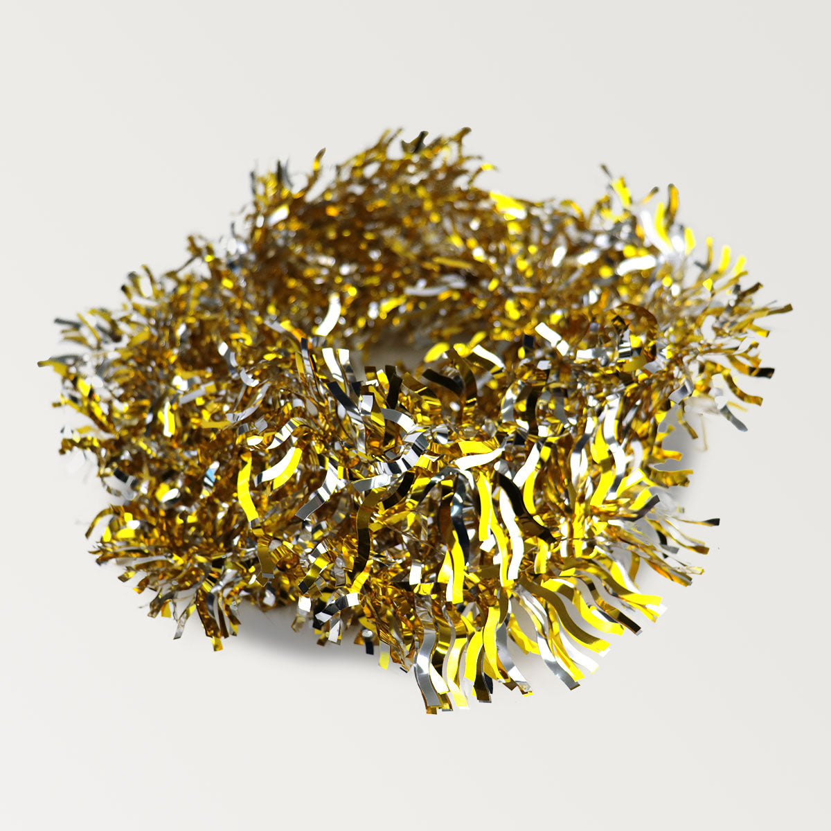 Guirnalda de Tinsel color Oro con Plata