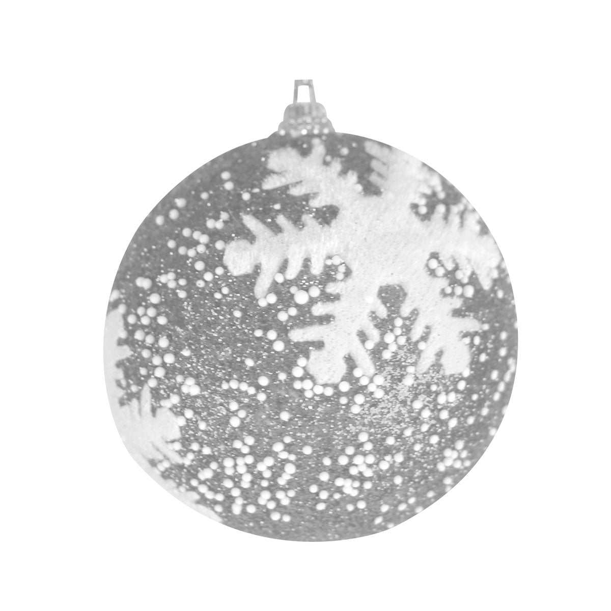 Esfera color Plata con Decoración de Copo de Nieve