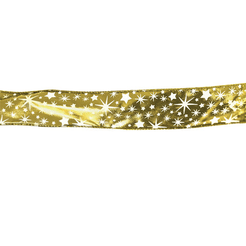 Listón Navideño Decorativo color Oro, Ribbon