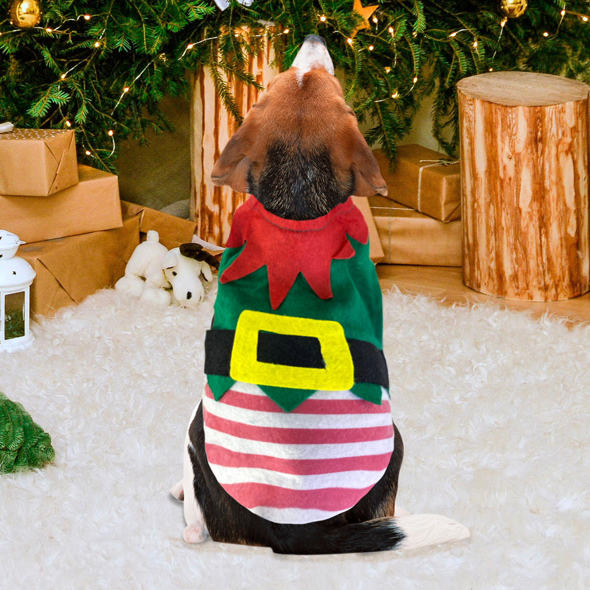 Disfraz de Elfo Navideño para Mascota