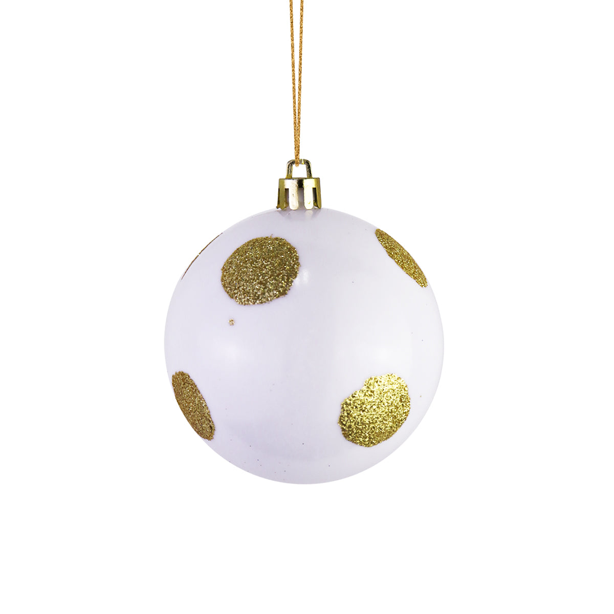Esferas color Blanco con Diamantina color Oro