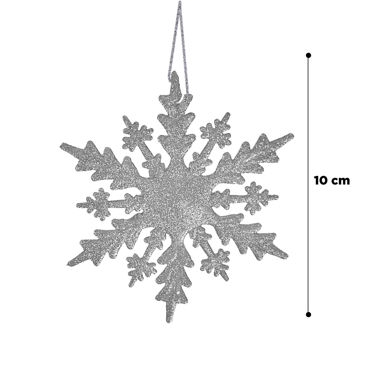 Copos de Nieve color Plata, 2 piezas.