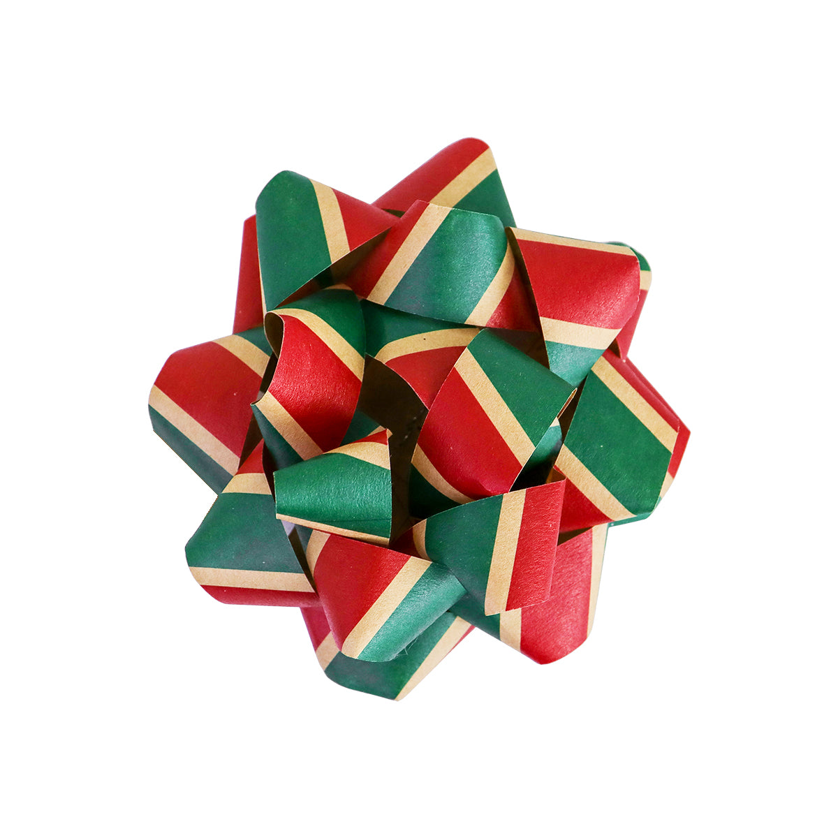 Moños color Rojo con Verde en Forma de Estrella para Regalos