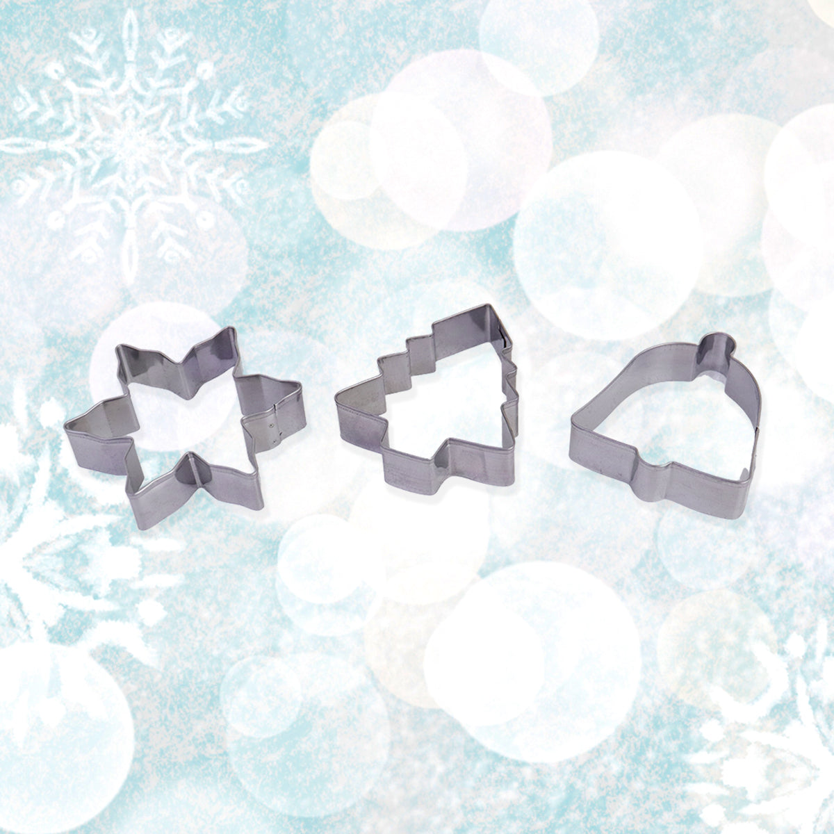 Cortadores de Galletas con Diseños Navideños, 3 piezas