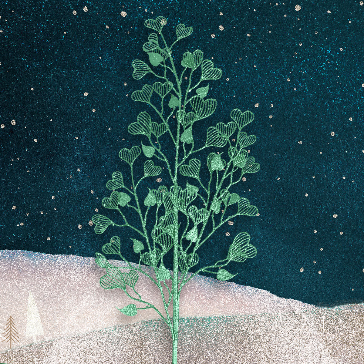 Follaje Artificial con Diseño de Corazones color Verde