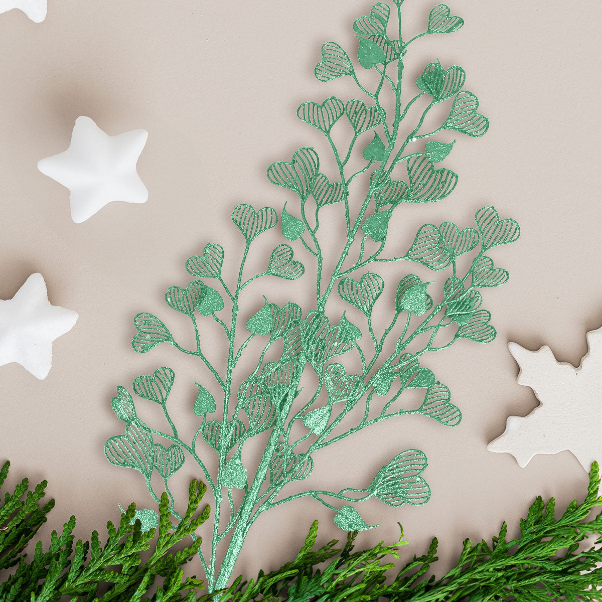 Follaje Artificial con Diseño de Corazones color Verde