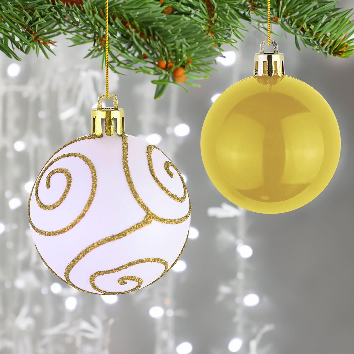 Esferas color Amarillo, 2 piezas