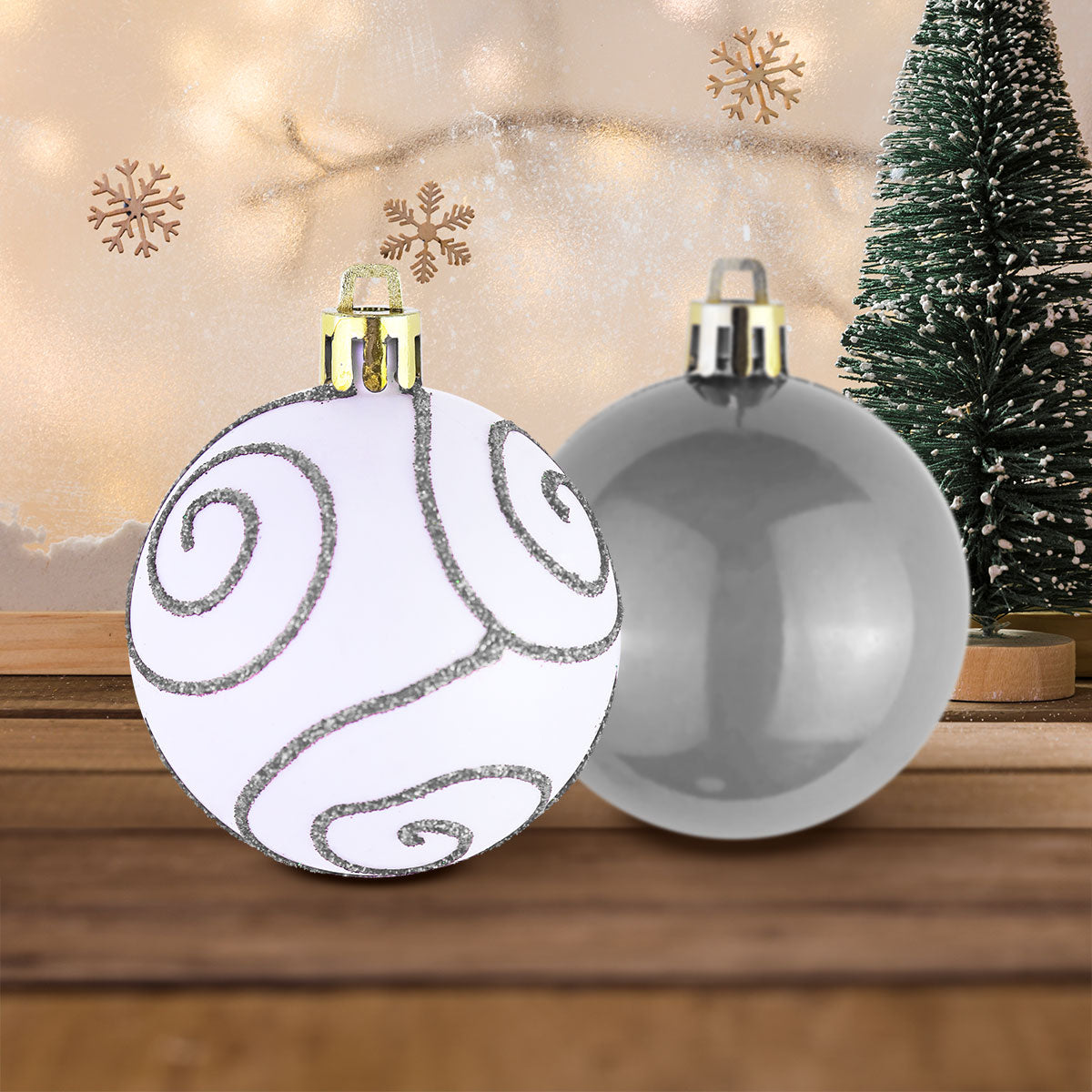 Esferas color Blanco, 2 piezas