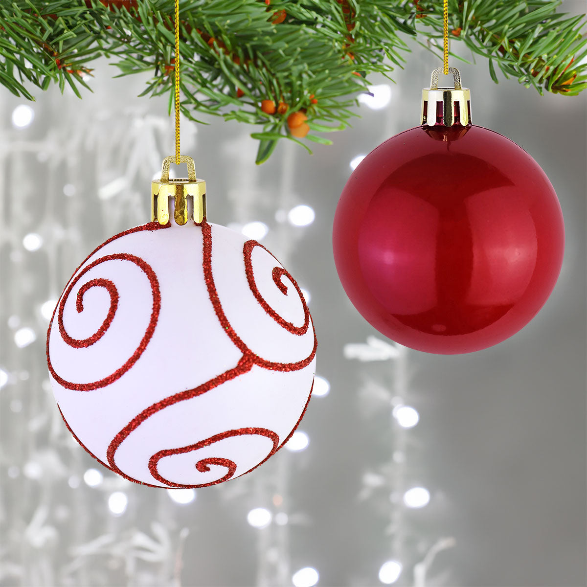 Esferas color Rojo, 2 piezas