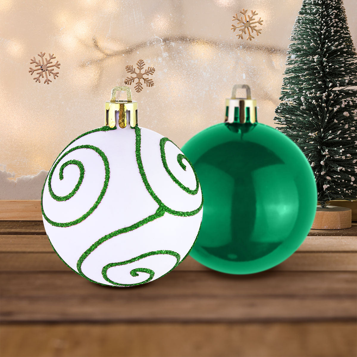 Esferas color Verde, 2 piezas