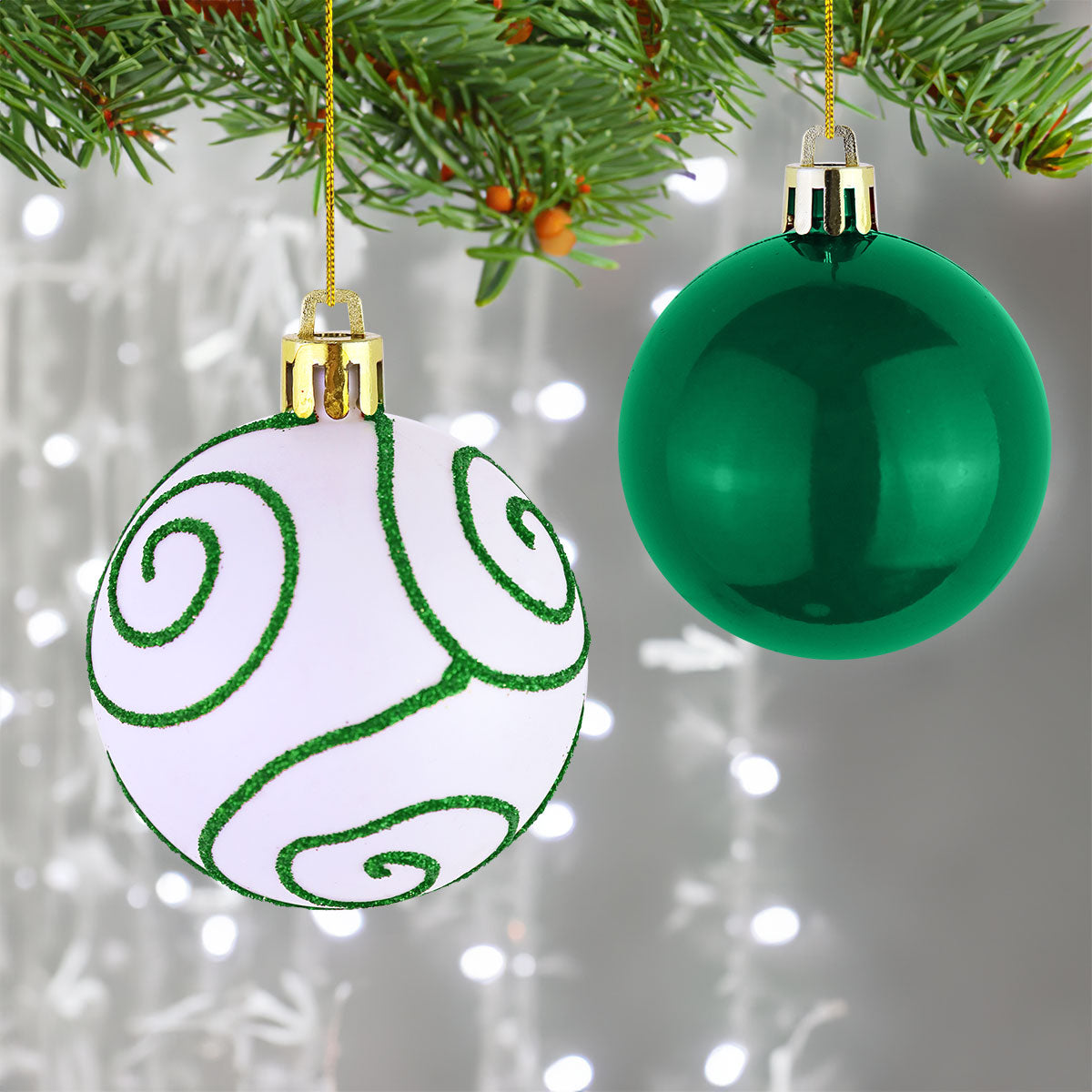 Esferas color Verde, 2 piezas