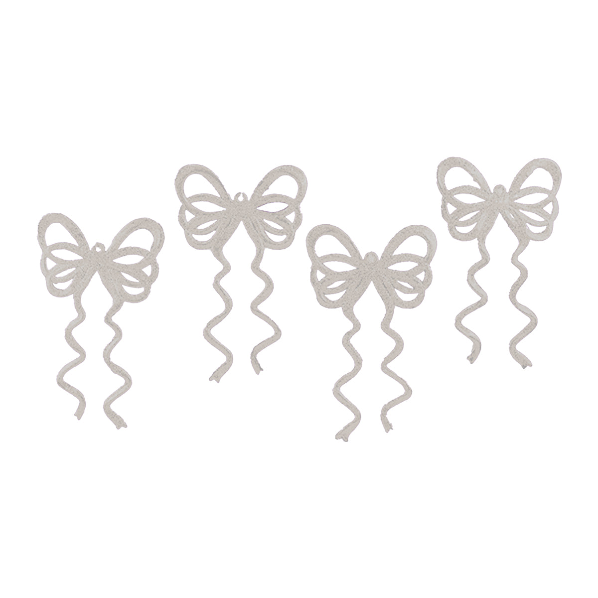 Decoración Colgante de Moño color Blanco, 4 pzas.