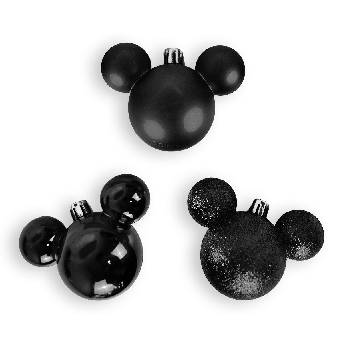 Esferas Navideñas color Negro de Mickey Mouse, 3 pzas.