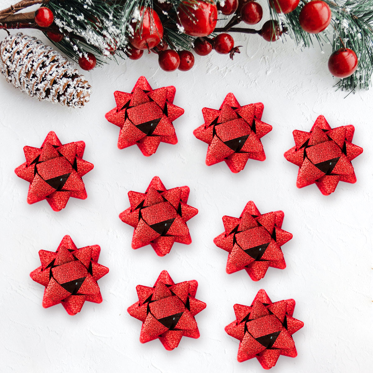 Set de 9 Moños color Rojo para Regalos
