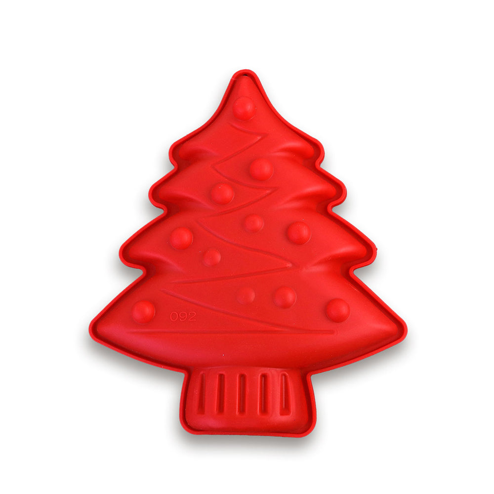 Molde de Silicón color Rojo en Forma de Árbol de Navidad