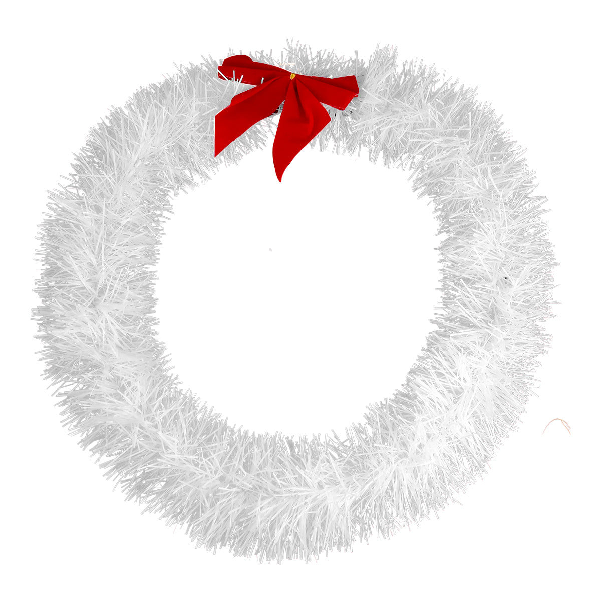 Corona Navideña con Moño, color Blanco