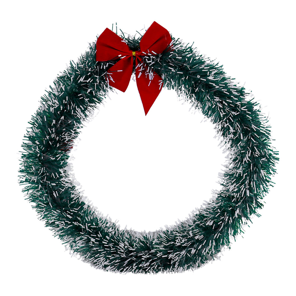 Corona Navideña Nevada con Moño