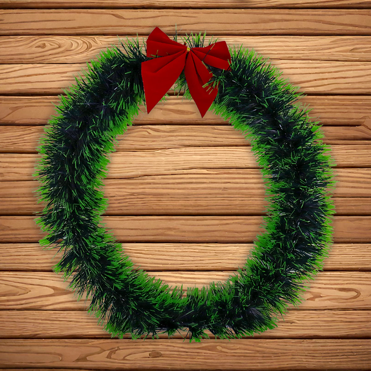 Corona Navideña color Verde con Moño