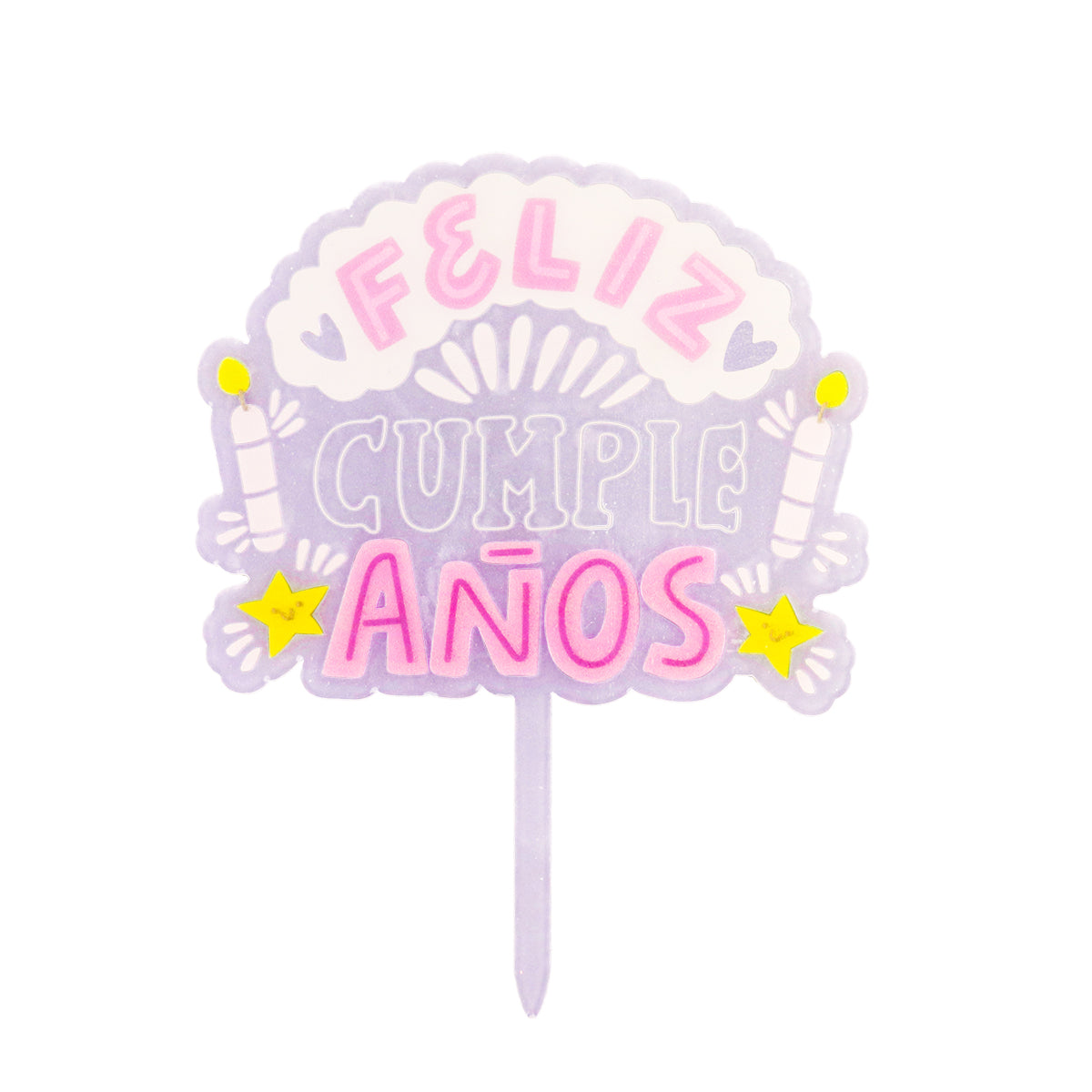 Banderín Decorativo color Rosa para Pastel