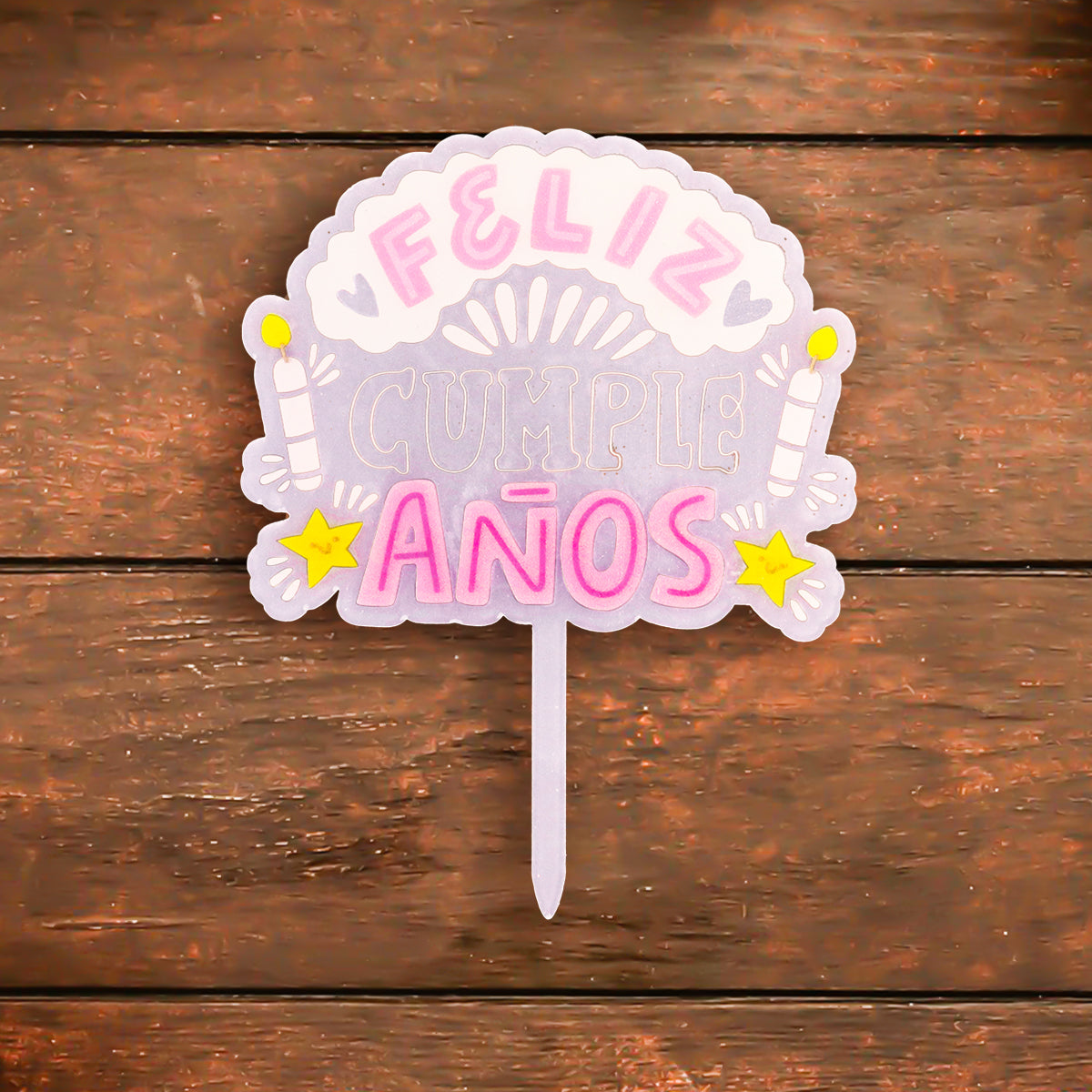 Banderín Decorativo color Rosa para Pastel