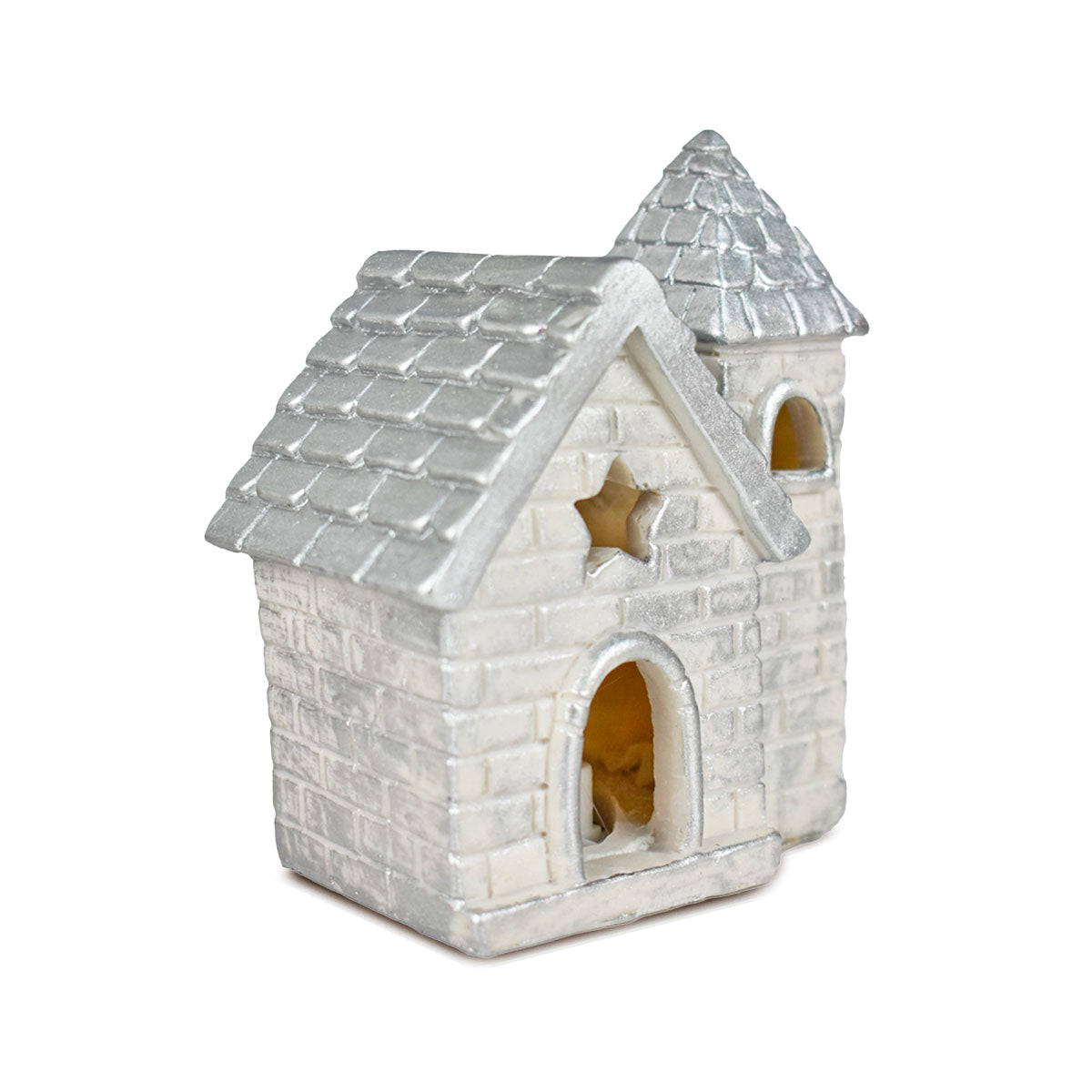 Villa Navideña Decorativa color Plata