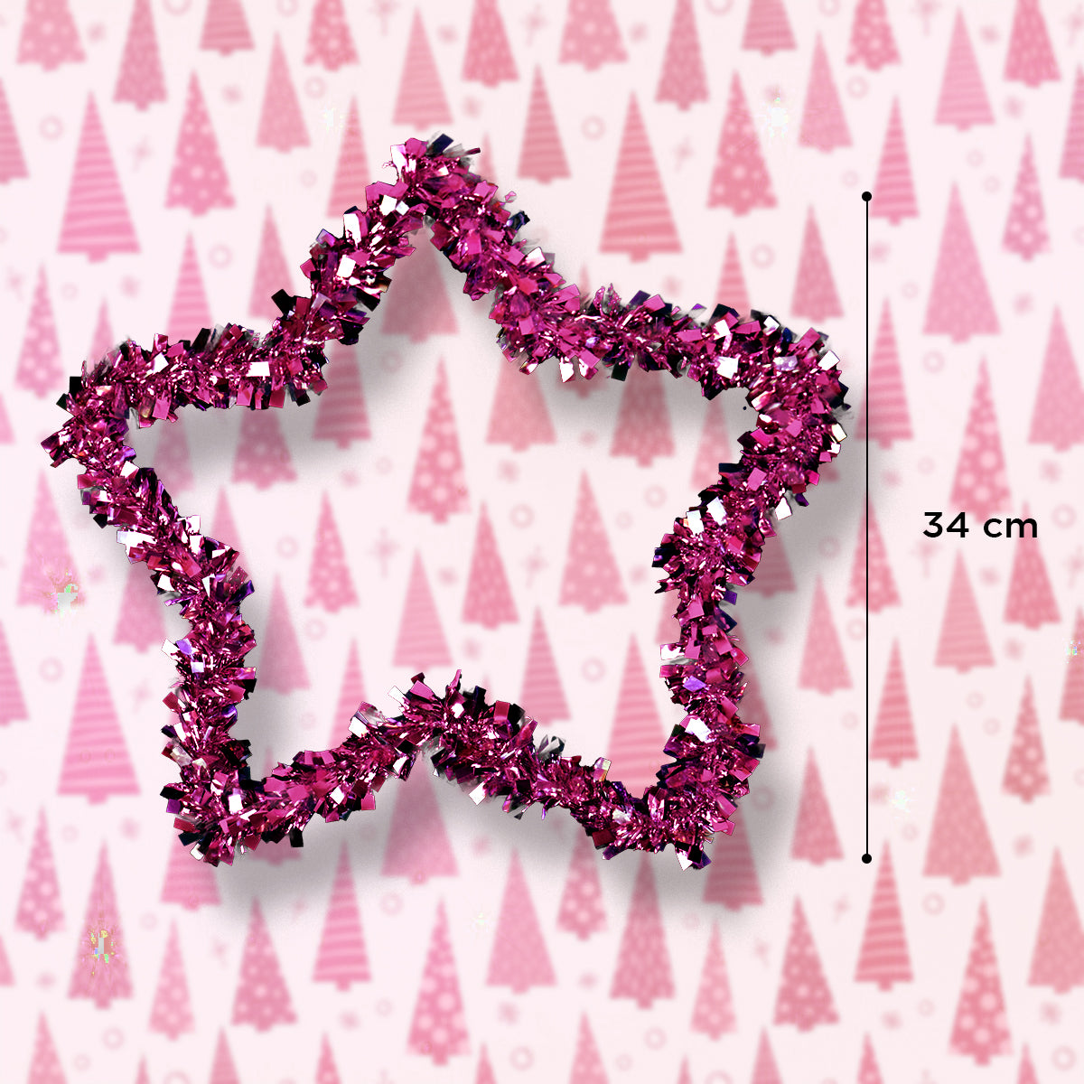Estrella de Tinsel color Rosa