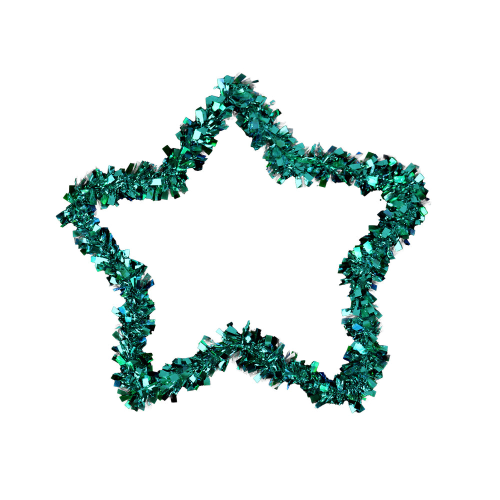 Estrella Navideña de Tinsel color Aqua